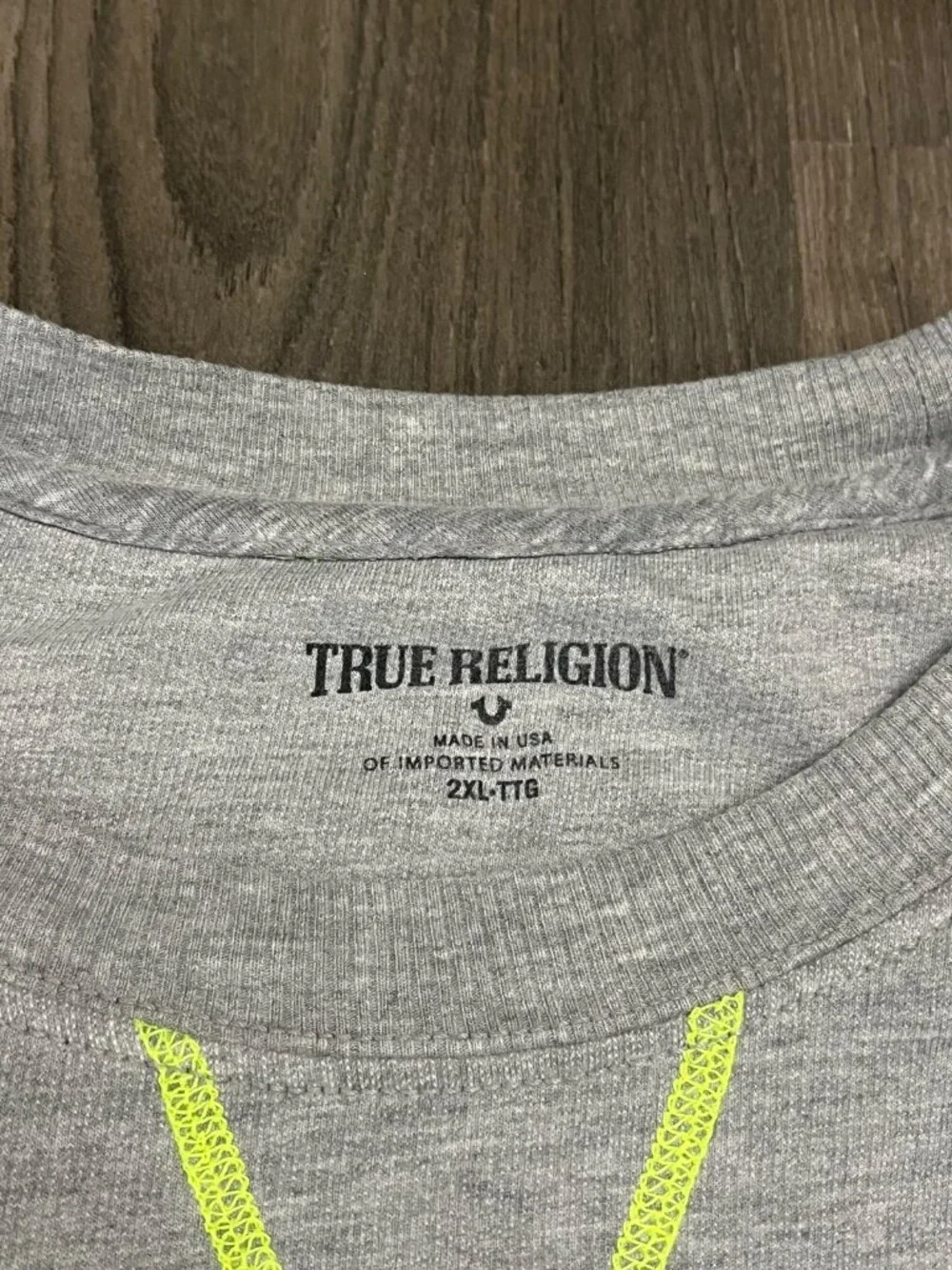 True Religion Crewneck Sweater Sweatshirt Gray means 2XL - Stain / Mark
